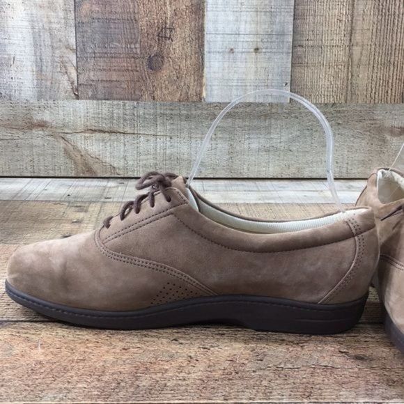 SAS Tan Leather Lace Up Walking Shoes Comfort - Picture 3 of 10